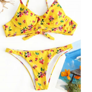 Perfect Swimwear Floral Low Waist Thong Bikini Set